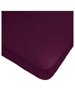 Everyday Cassis Percale Fitted Sheet - Kingsize