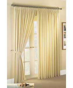 Lined Pencil Pleat Ivory Curtains - 90