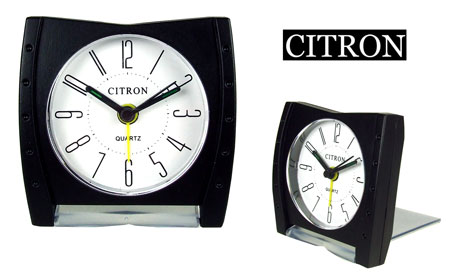 (CITRON) Small Pocket Alarm Clock (Black)