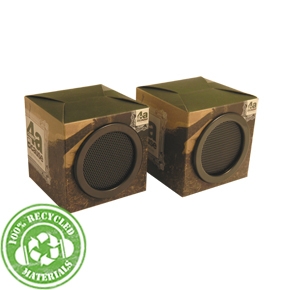 everythingplay Eco Travel Speakers - Recycled and Battery Free - Green