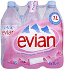 Evian Natural Still Mineral Water (6x1L)