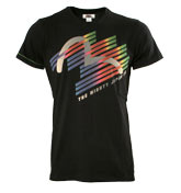 Black T-Shirt with Coloured Printed Design