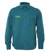 Blue and Black Gingham Check Long Sleeve