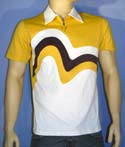 Evisu Mens 1/4 Zip Saffron Cotton Mix Short Sleeve T-Shirt