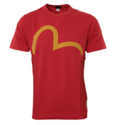 Red T-Shirt with Printed Yellow Logo