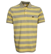 Yellow and Beige Pique Polo Shirt