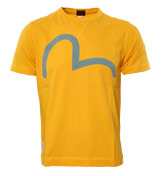 Yellow T-Shirt with Printed Grey Logo