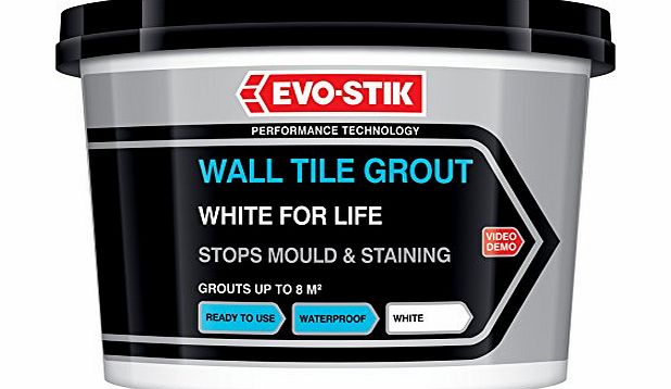 Evo-Stik 10 Evo-Stik White For Life Wall Tile Grout Ready Mixed Economy 1Litre 554634 New