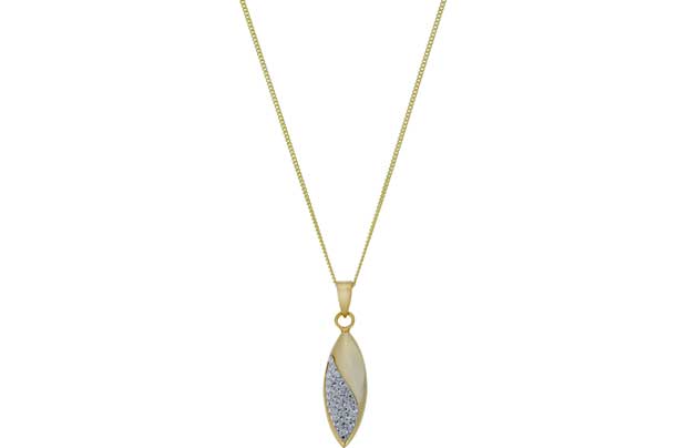 9ct Gold Plated Silver Marquise Crystal