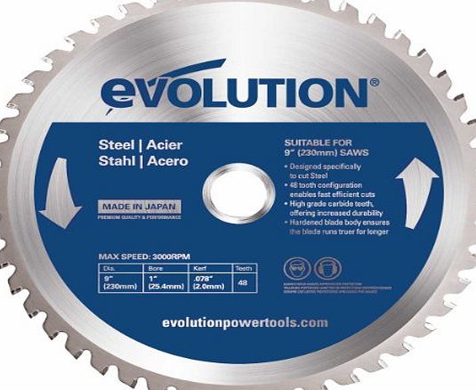 Evolution Evoblade 230 TCT Circular Saw Blade for Steel 230 mm