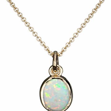 9ct Yellow Gold & Oval Opal Pendant