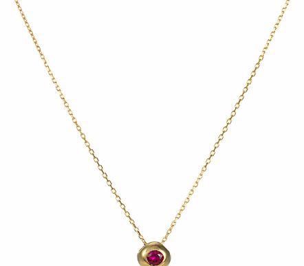 9ct Yellow Gold Ruby Slide Pendant Necklace