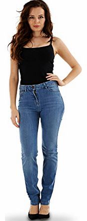 Ex High Street Ladies Straight Leg Jeans Womens Denim Blue Indigo Sizes 8-26