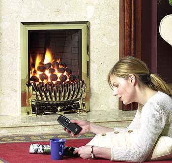 Radiant Coal Gas Fire with Remote