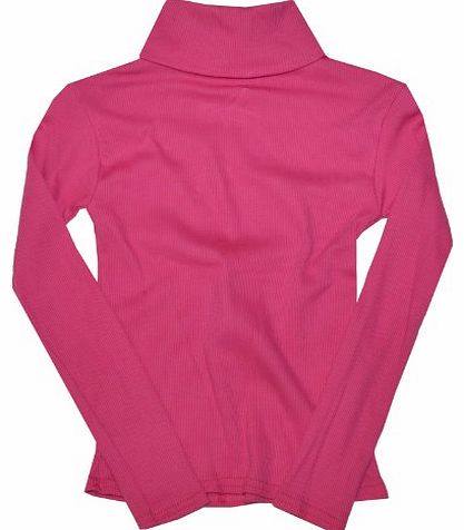 Girls Kids Jumper Ribbed Polo Neck Childrens Tops New Childs Teen Baby 0-14 Yrs