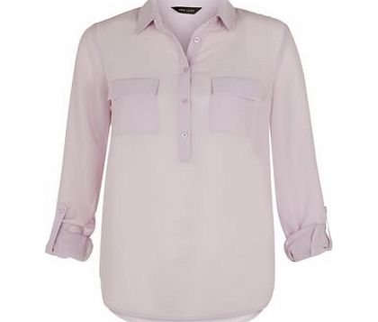 Exclusives Lilac Popcorn Textured Long Sleeve Blouse 3349823