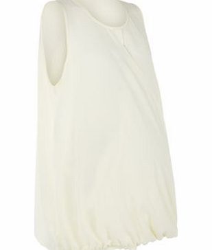 Exclusives Maternity Cream Wrap Front Sleeveless Blouse