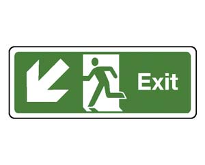 exit arrow down left signs (pict)