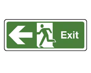 exit arrow left signs(pict)