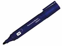 bullet tip permanent marker with blue ink,