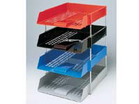 EXP grey plastic desktop filing and letter tray,
