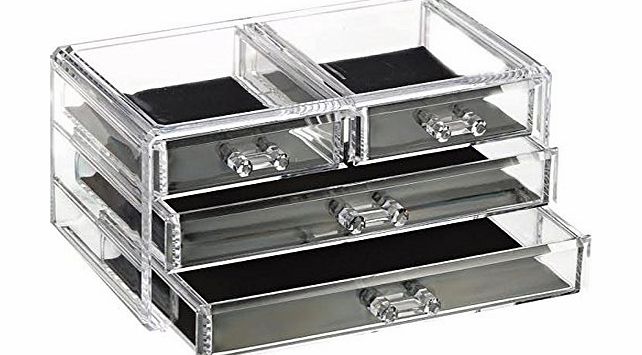 Express trading BEAUTY GLAM CLEAR ACRYLIC COSMETIC DRAWER / MAKE UP NAIL POLISH VARNISH DISPLAY STAND / ORGANISER / RACK / HOLDER CAN ALSO BE USED FOR MAKEUP BRUSH SETS, JEWELLERY AND ARTS AND CRAFT