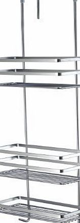 Express trading CHROME 3 TIER HANGING OVER THE DOOR SHOWER CADDY CUBICLE TIDY BATHROOM TOILETRIES RACK RAIL SHELVES ORGANIZER