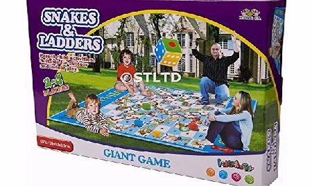 Express trading GIANT / JUMBO SIZE SNAKES amp; LADDERS KIDS GARDEN OUTDOOR INDOOR GAME PLAYMAT MAT FAMILY FUN WITH DICE