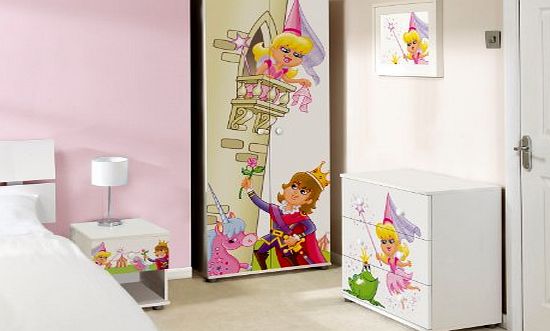 Princess Design Childrens/Kids White Bedroom Furniture Sets