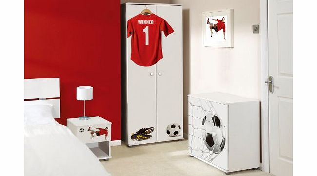 Expressive Furniture Red Football Design Childrens/Kids White Bedroom Furniture Sets