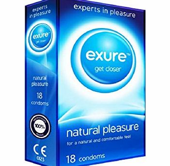 Exure 18 x Natural Lubricated Unscented Rubber Latex Condoms