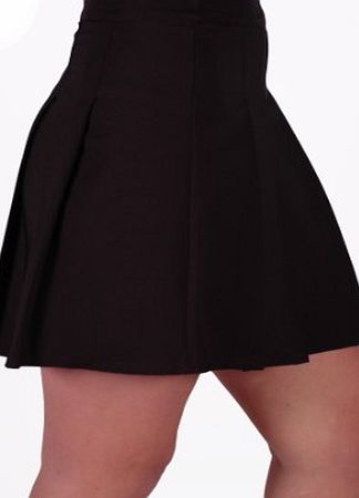 Eye Catch EyeCatch - Tiffany Womens Box Pleat Ladies Short Mini Skirt Office Work Black Size 12