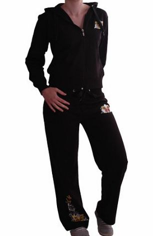 Eye Catch EyeCatchClothing - Butterfly Womens Casual Leisure Tracksuit Black Medium