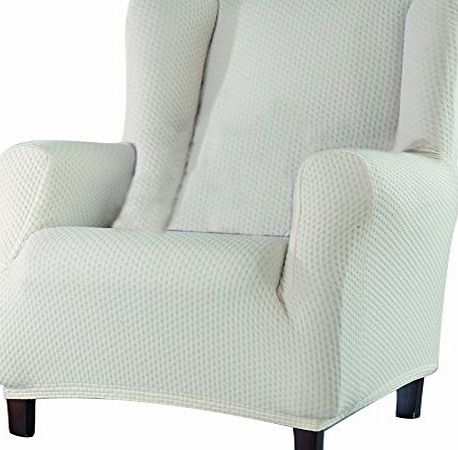 Eysa 1-Square Sucre Wing Chair Cover, Ecru