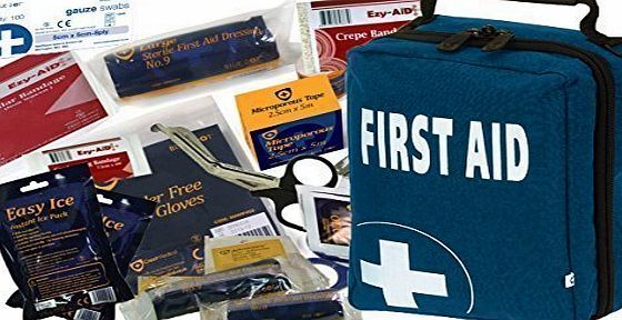 Ezy-Aid 150 Pcs - Ultimate First Aid Kit Bag - CE Products - Inc. Eyewash, Ice Packs, Emergency Blanket