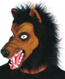 wolf mask,mad,with hair,rubber