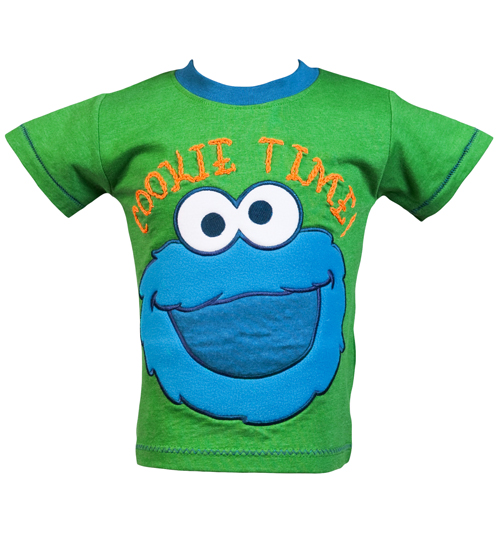 Kids Green Cookie Time Sesame Street T-Shirt