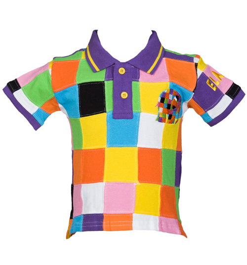 Kids Patchwork Elmer Polo Shirt from Fabric