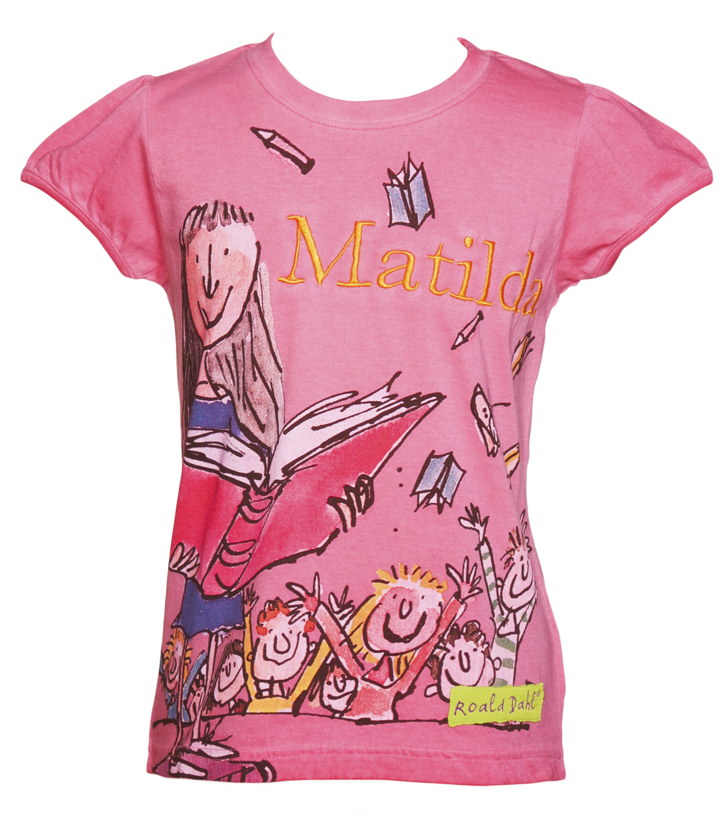Kids Pink Matilda Roald Dahl T-Shirt from Fabric