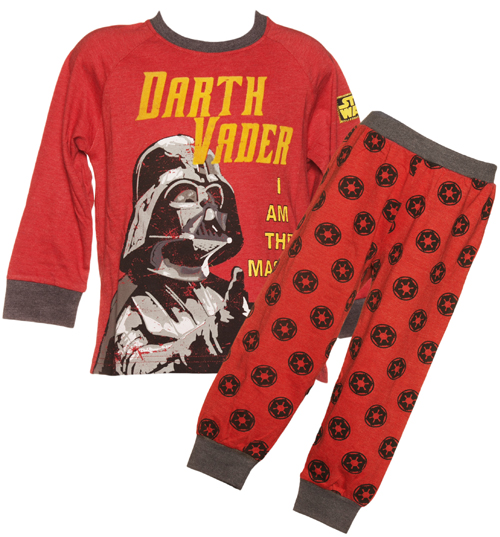 Kids Red Marl Star Wars Darth Vader Long Sleeved