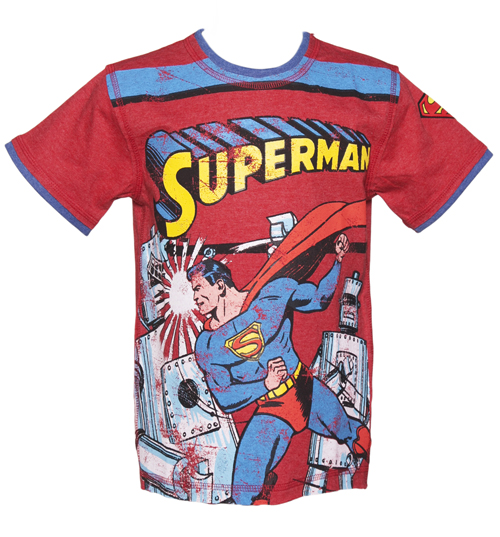 Kids Red Superman And Robot T-Shirt from Fabric