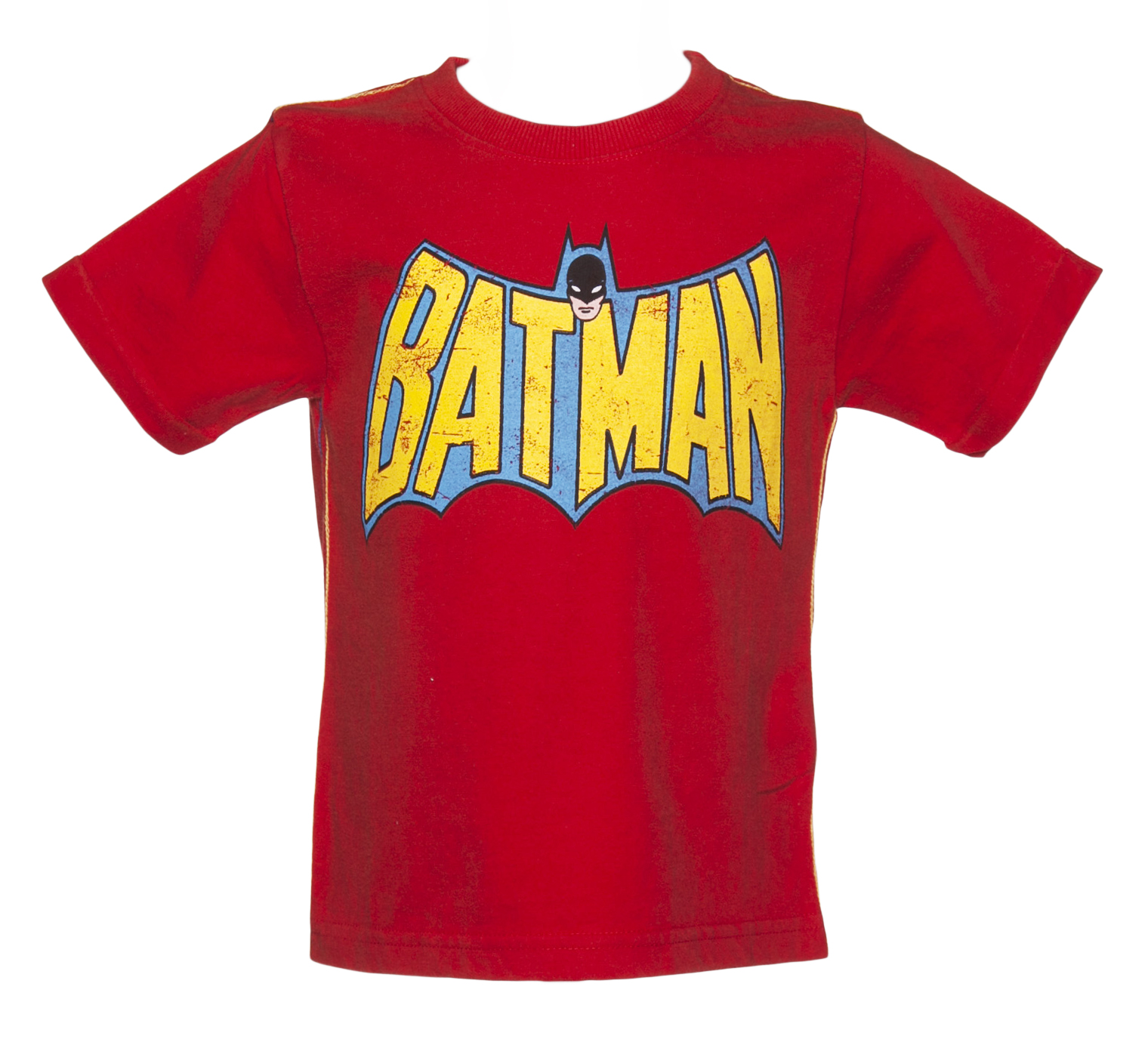 Kids Washed Red Batman Wings Logo T-Shirt from