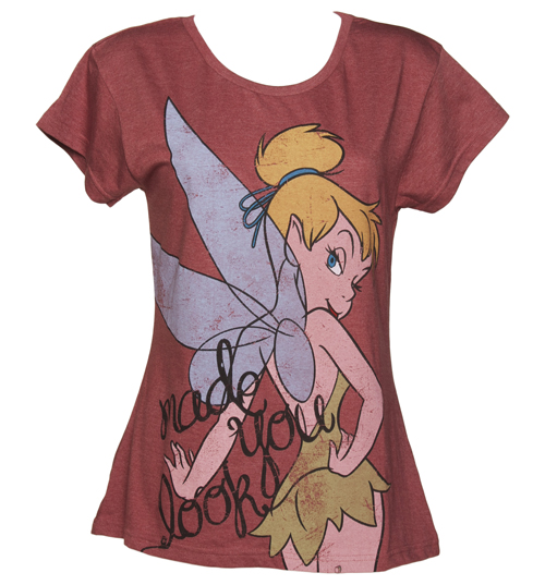 Ladies Red Made You Look Tinkerbell T-Shirt from