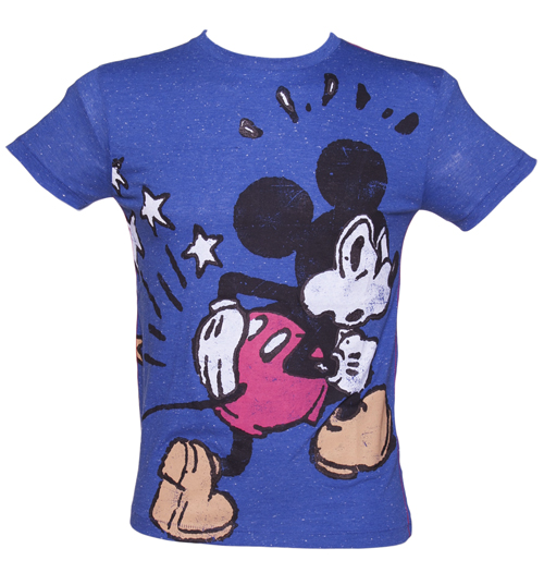 Mens Blue Spank Mickey Mouse T-Shirt from
