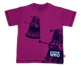 Retro Doctor Who Daleks T-Shirt 8 to 9 Years Blackcurrant