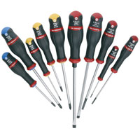 Facom 10 Piece Protwist Mixed Slotted / Pozi / Phillips Screwdriver Set