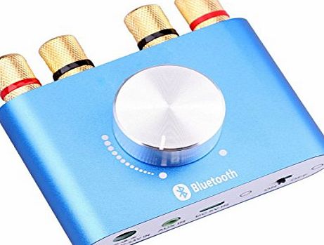 Facor Portable Bluetooth Amplifier 30W 30W, 2 Channel Digital HiFi Audio Stereo Receiver 12V (Blue)