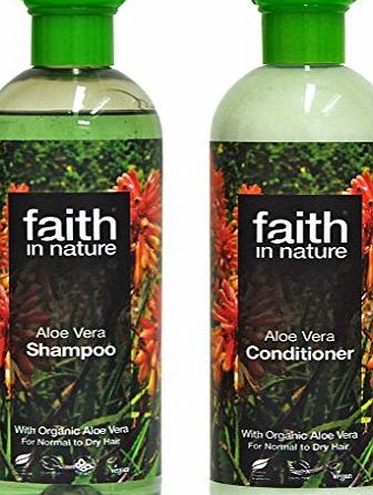 Faith In Nature Aloe Vera Shampoo 400ml amp; Conditioner 400ml Duo