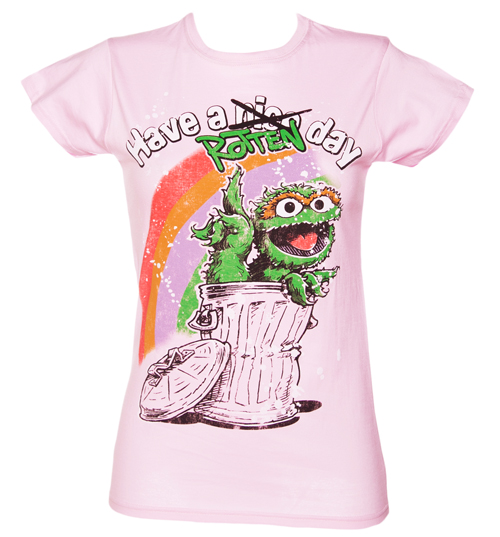 Ladies Baby Pink Oscar Have A Rotten Day T-Shirt