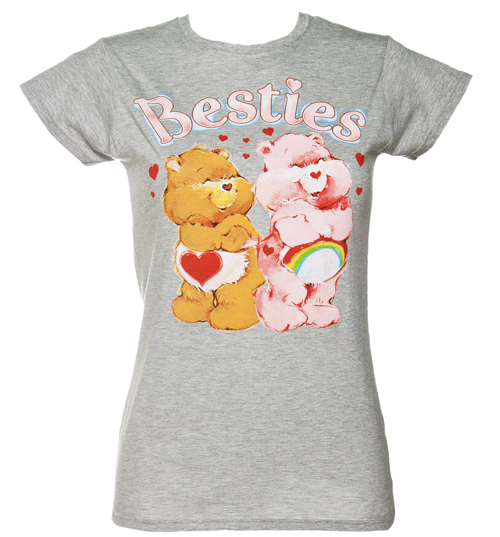 Ladies Grey Care Bears Besties T-Shirt from Fame